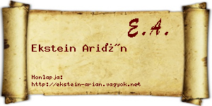 Ekstein Arián névjegykártya